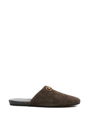 SERGIO MORETTI FIRENZE suede flat mules - Brown