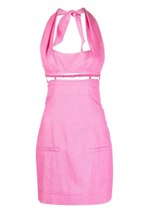 Jacquemus halterneck mini dress - Pink