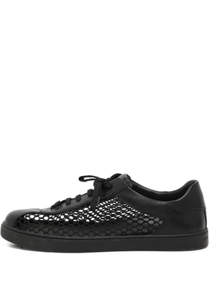 Gianvito Rossi knit leather sneakers - Black