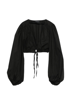 ACTUALEE cropped puff-sleeve top - Black