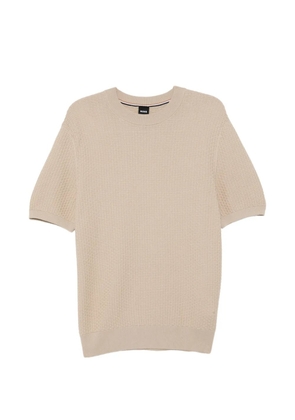BOSS knitted-structure T-shirt - Neutrals