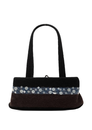 Bottega Veneta Pre-Owned 20th Century Wool and Sequin Embellished Clasp shoulder bag - Black