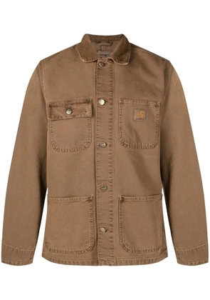 Carhartt WIP logo-patch button-fastening jacket - Brown