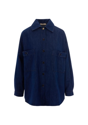 Sessùn patch-pocket denim shirt - Blue