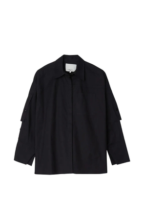 3.1 Phillip Lim convertible-sleeve drop-back cotton shirt - Blue
