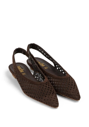 Poche Paris cut-out slingback pumps - Brown