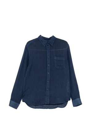 120% Lino chest-pocket long-sleeve shirt - Blue