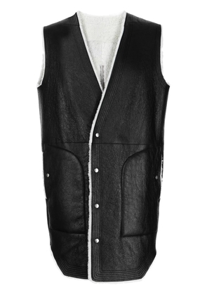 Rick Owens contrasting trim leather gillet - Black