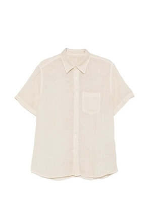 120% Lino short-sleeve chest-pocket shirt - Neutrals