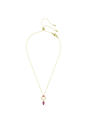 Swarovski crystal-pendant cable-link necklace - Gold