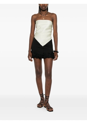 La Reveche Ivette floral-appliqué mini skirt - Black