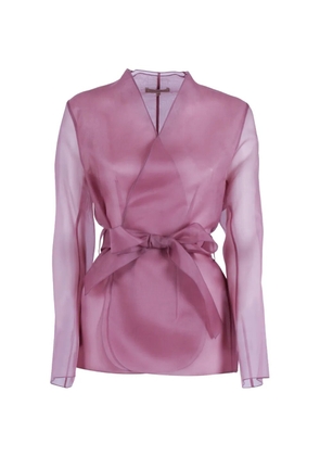 Antonelli sheer belted jacket - Pink