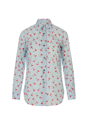 Jil Sander floral-print long-sleeve shirt - Blue