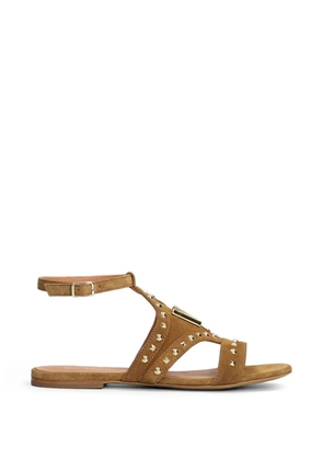Via Roma 15 studded V-logo sandals - Neutrals