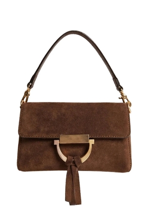 Poche Paris suede tassel-detail shoulder bag - Brown