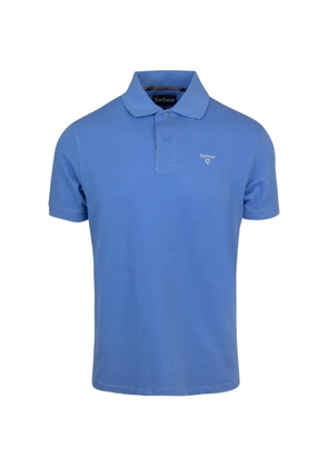Barbour tartan-trim embroidered-logo polo shirt - Blue