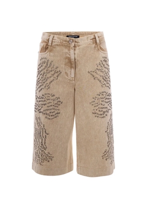 Patrizia Pepe bead-embellished bermuda shorts - Neutrals