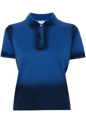 LOEWE Anagram-embroidered ombré polo shirt - Blue