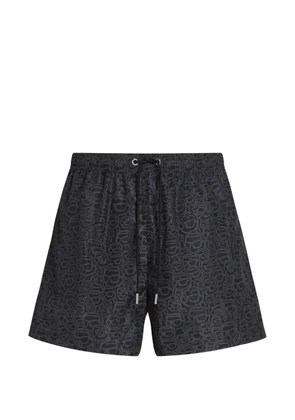 Karl Lagerfeld Ikon Sketch Face patterned swim shorts - Black
