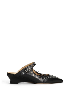 ALCHIMIA eyelet-embellished lace-up mules - Black
