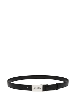 Montblanc logo-engraved saffiano-leather belt - Black