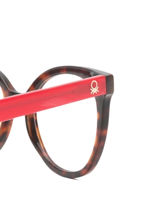 Benetton Adaline tortoiseshell-effect round-frame glasses - Brown
