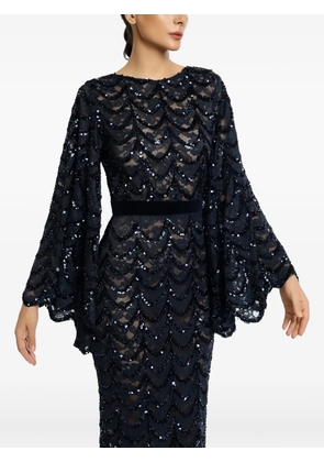 MIAU by Clara Rotescu Afraf gown dress - Blue