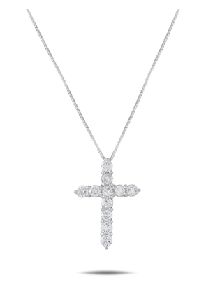 LB Exclusive diamond cross-pendant necklace - Silver