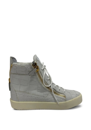 Giuseppe Zanotti Vintage croc-embossed high-top sneakers - Grey
