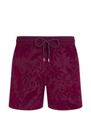 Vilebrequin floral-print drawstring swim shorts - Purple