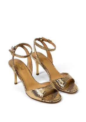 Poche Paris snakeskin-effect buckle-fastening sandals - Gold