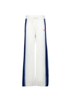 Casablanca mesh-stripe track pants - White