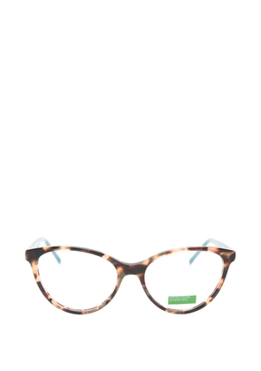 Benetton tortoiseshell-effect cat-eye glasses - Brown