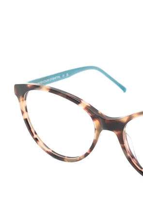 Benetton tortoiseshell-effect cat-eye glasses - Brown