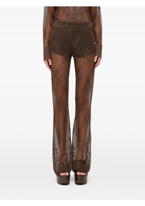 Blugirl floral-lace trousers - Brown