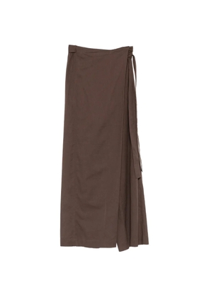 TWINSET wrap-front wide-leg trousers - Brown