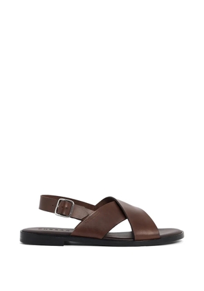FURSAC crossover-strap leather sandals - Brown