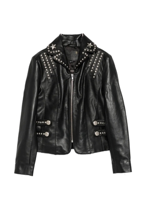 R13 Lou stud-embellished leather jacket - Black
