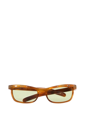 VALENTINO GARAVANI EYEWEAR crystal-embellished rectangle-frame sunglasses - Brown