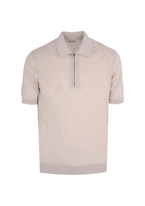 Pal Zileri geometric-jacquard zip-up polo shirt - Neutrals