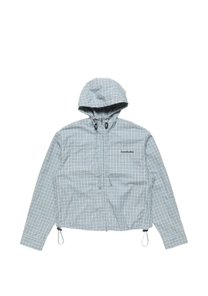Acne Studios check-pattern hooded jacket - Blue