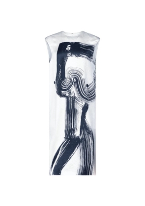 FFORME Dani graphic-print midi dress - White