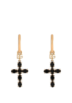 Dolce & Gabbana Creole earrings with crystal cross - Gold