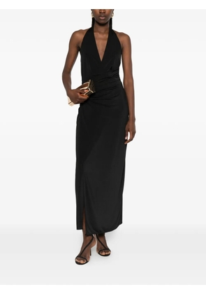 RAME halterneck ruched-detail midi dress - Black