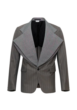 Comme des Garçons Homme Plus stripe-pattern oversize-lapels blazer - Grey
