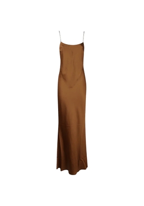 THE ANDAMANE Ninfea ruched-detail open-back maxi dress - Brown