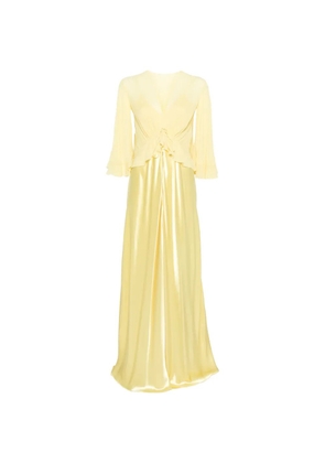 Alberta Ferretti ruffled-hem maxi dress - Yellow