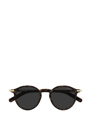 Montblanc tortoiseshell-effect round-frame sunglasses - Brown