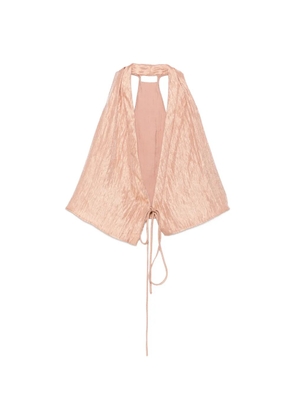 RAME crinkled-finish halterneck jacket - Pink