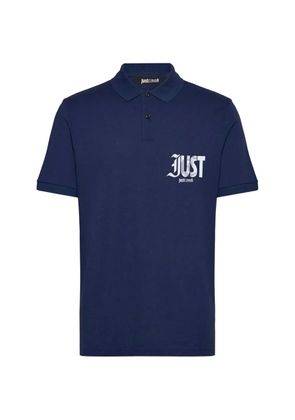 Just Cavalli logo-print cotton polo shirt - Blue
